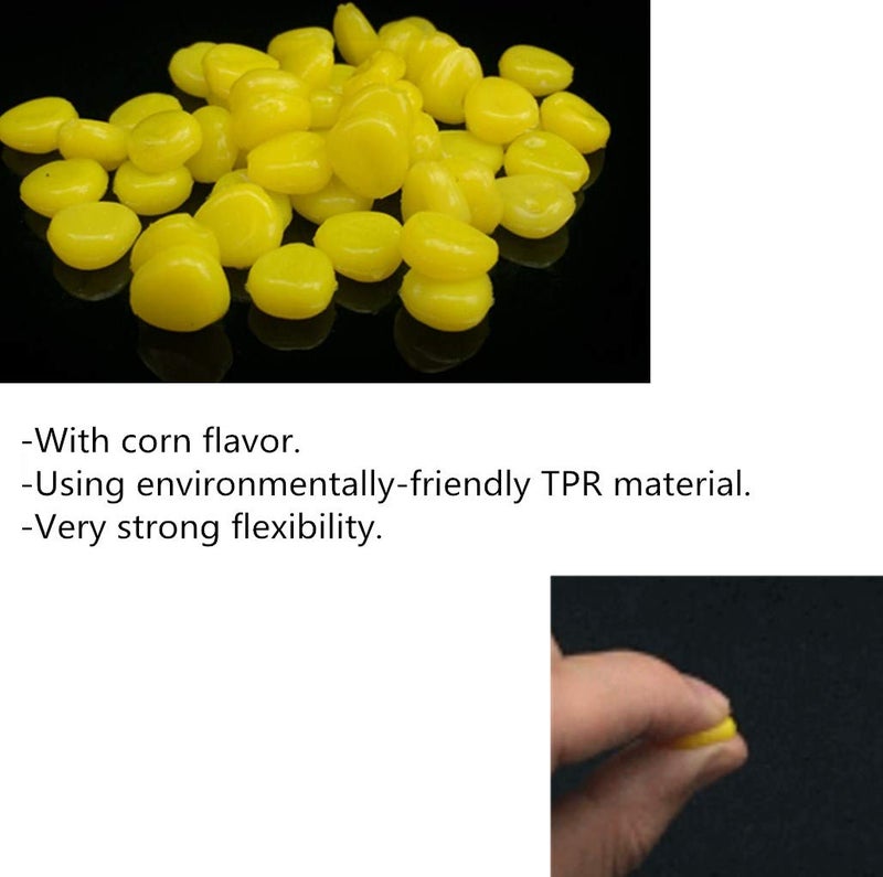 Milepetus 150Pcs Fake Corn Floating Soft Baits Simulation Carp Fishing Lures Floating Baits with Nice Scent (Yellow(Floating)) - Image 2